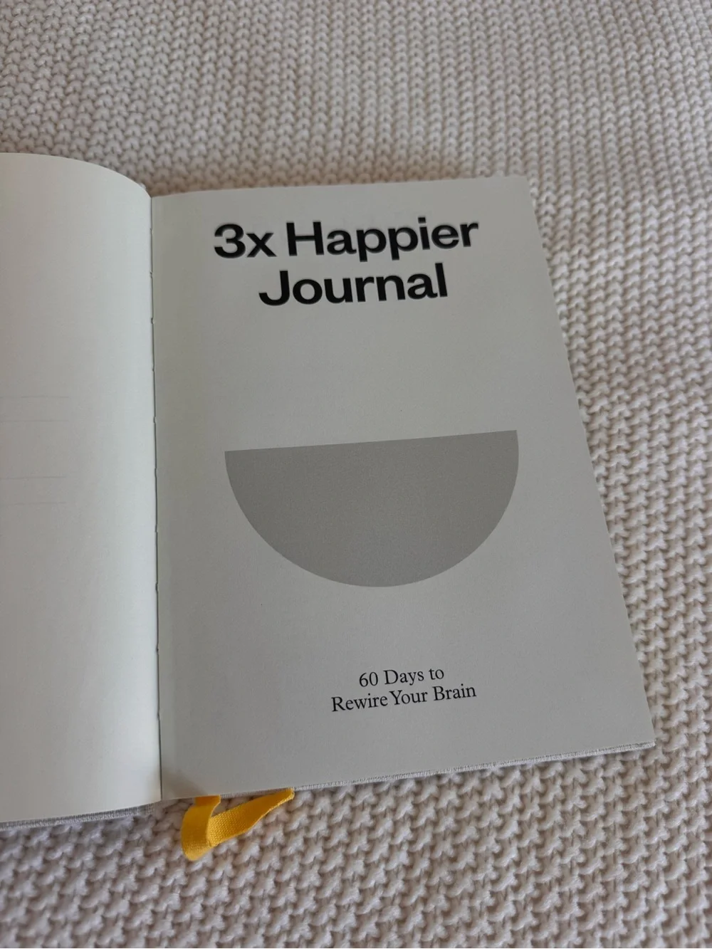 3x Happier Journal - Yellow on Natural Linen